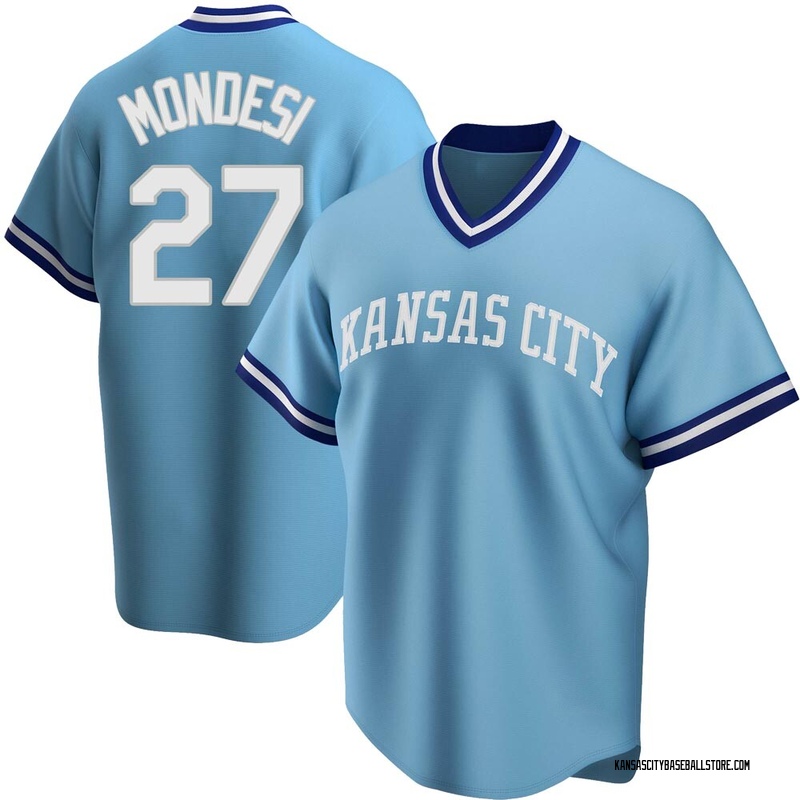 Adalberto Mondesi Youth Kansas City Royals Road Cooperstown Collection Jersey - Light Blue Replica
