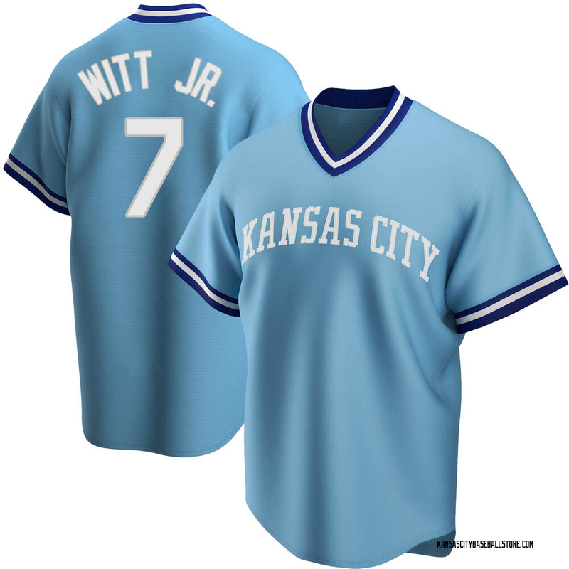 Bobby Witt Jr. Youth Kansas City Royals Road Cooperstown Collection Jersey - Light Blue Replica