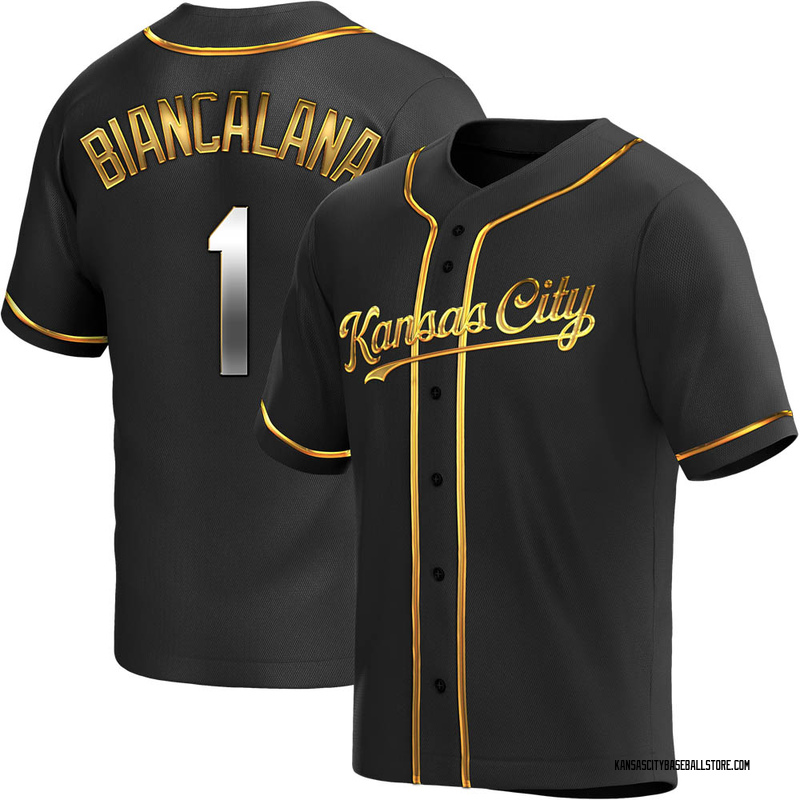 Buddy Biancalana Men's Kansas City Royals Alternate Jersey - Black Golden Replica