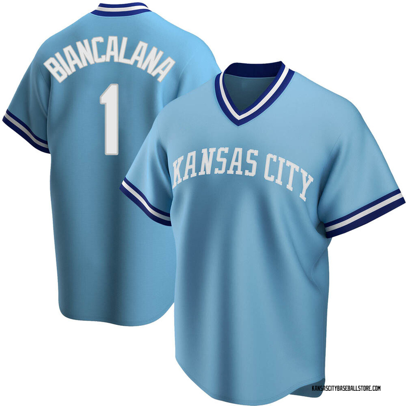 Buddy Biancalana Men's Kansas City Royals Road Cooperstown Collection Jersey - Light Blue Replica