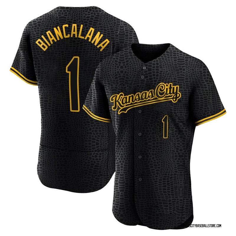 Buddy Biancalana Men's Kansas City Royals Snake Skin City Jersey - Black Authentic