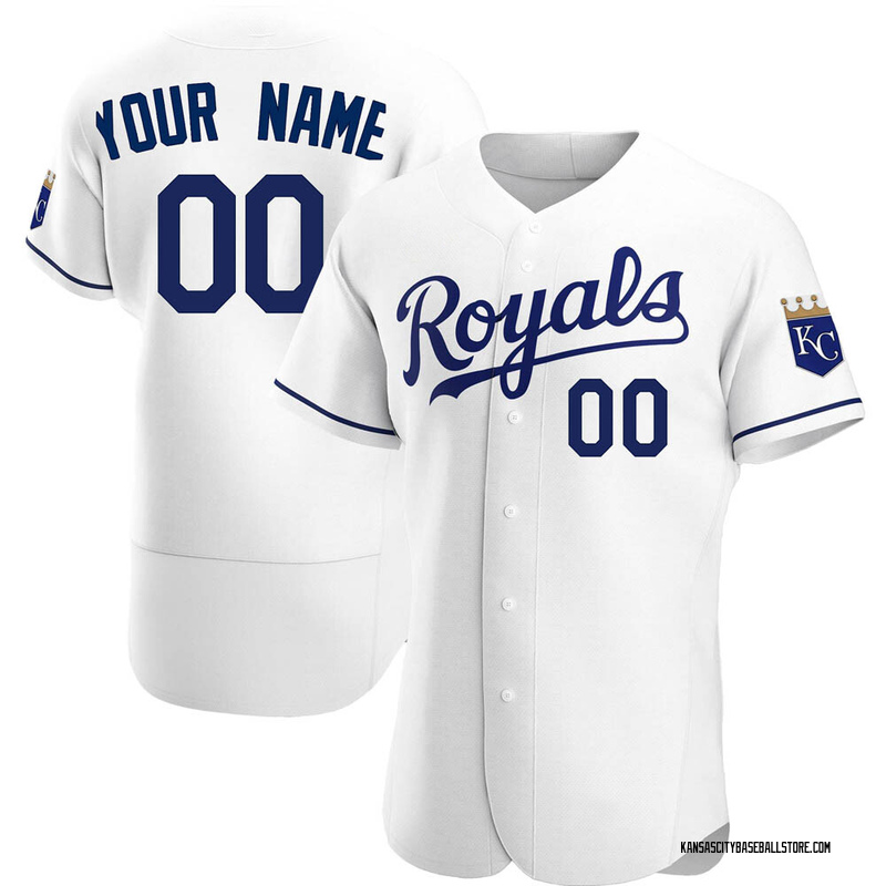 Custom Men's Kansas City Royals Home Jersey - White Authentic