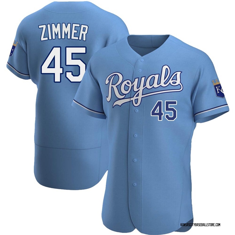 Kyle Zimmer Men's Kansas City Royals Alternate Jersey - Light Blue Authentic
