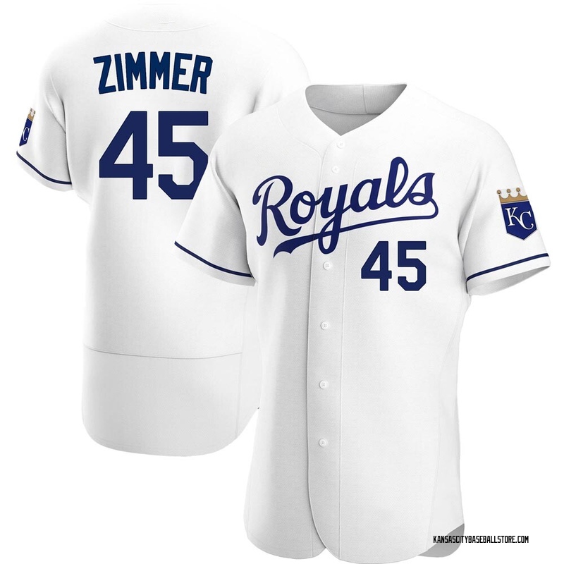 Kyle Zimmer Men's Kansas City Royals Home Jersey - White Authentic