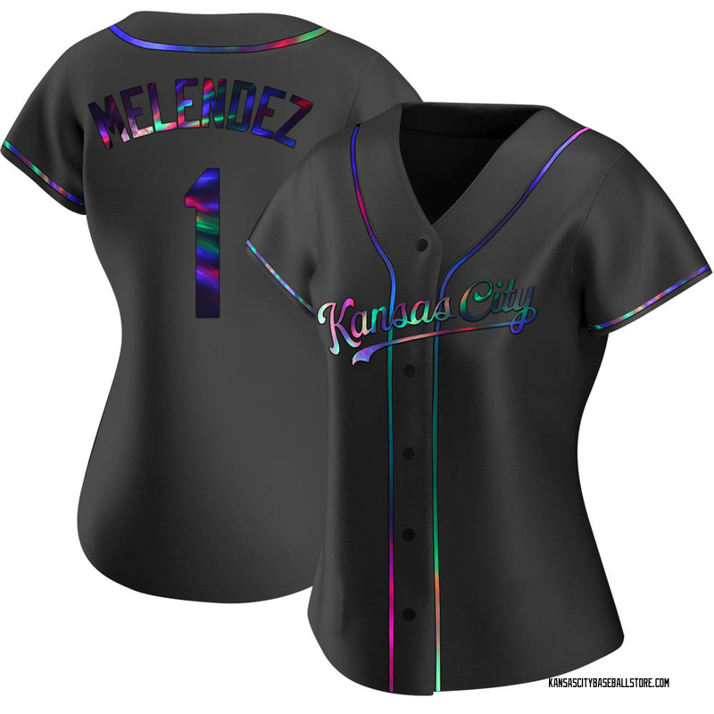 MJ Melendez Women's Kansas City Royals Alternate Jersey - Black Holographic Replica