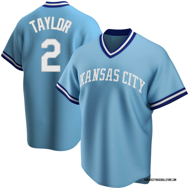 Michael Taylor Youth Kansas City Royals Road Cooperstown Collection Jersey - Light Blue Replica